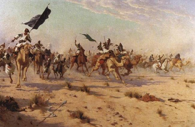Robert Talbot Kelly The Flight of the Khalifa after his defeat at the battle of Omdurman France oil painting art